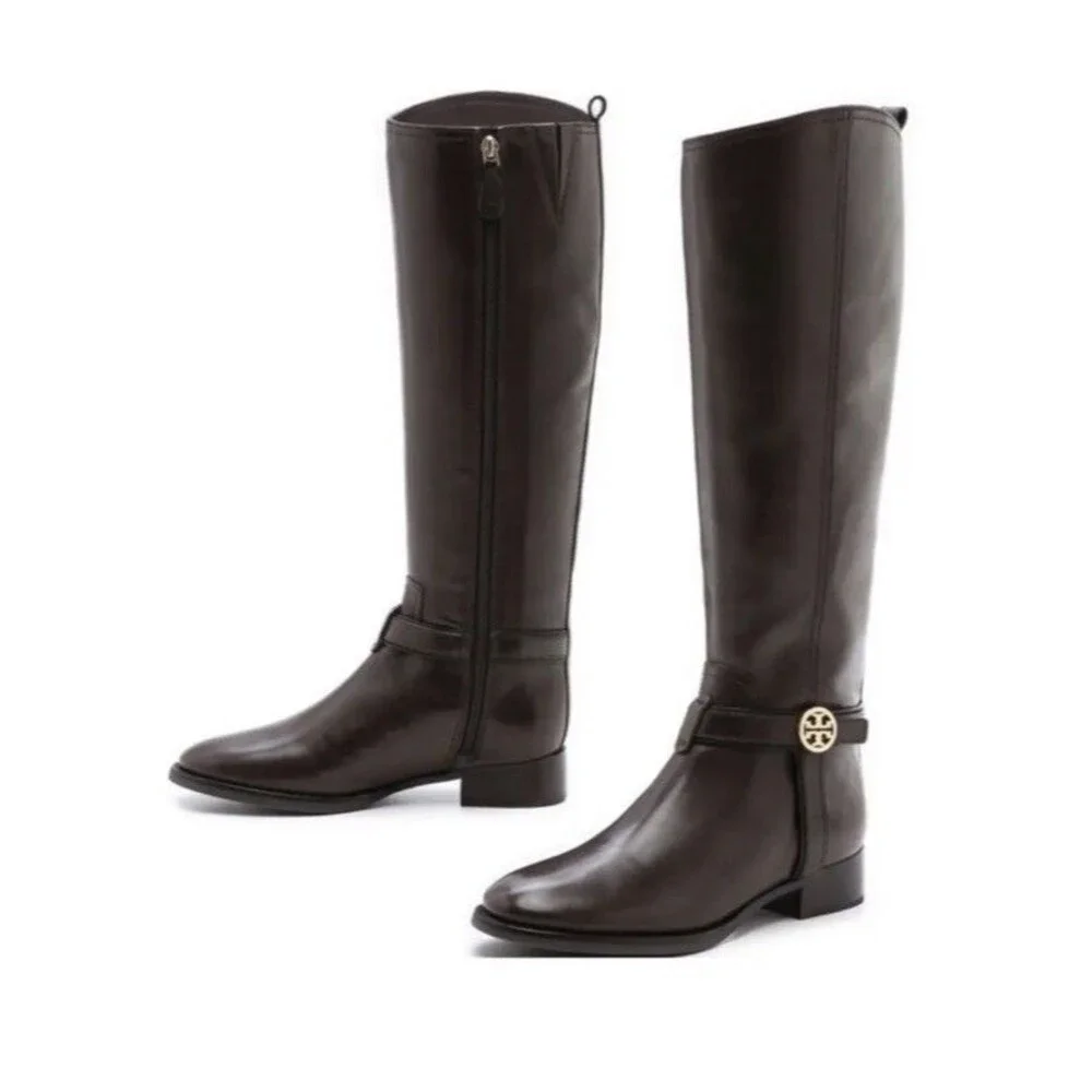 Tory Burch Bristol Riding Boot  Zip Knee High Women's Size 7.5 M